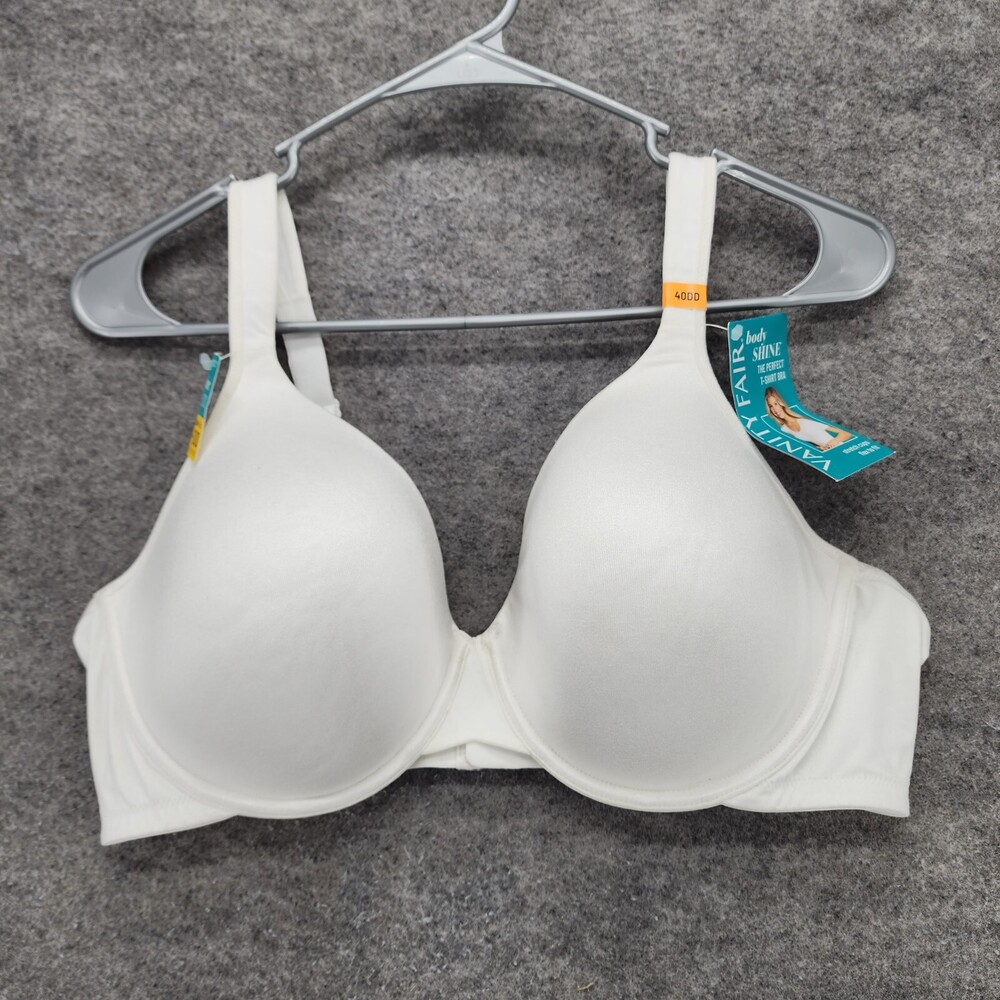 Vanity Fair Bra Womens 40DD Body Shine T Shirt White